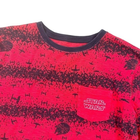 Gap Star Wars waffle weave shirt tee Millennium Falcon red blue long sleeves L - Picture 3 of 10